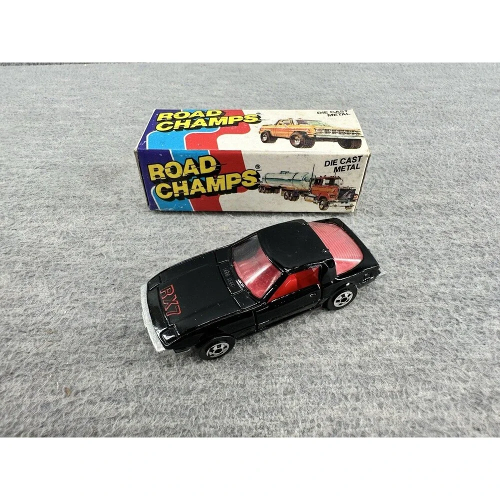 ROAD CHAMPS Die Cast #41 Mazda RX7 Black Car T5
